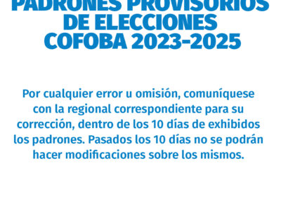 PADRONES PROVISORIOS DE ELECCIONES COFOBA 2023-2025