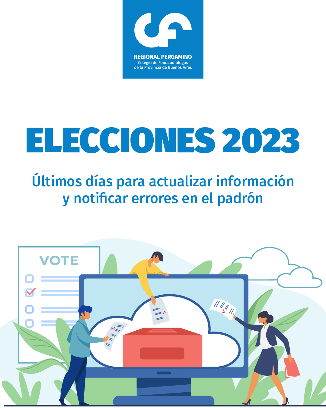 Elecciones 2023. Últimos días para actualizar información y notificar errores en el padrón